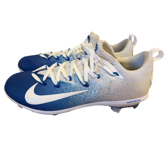 NWOT Nike Vapor Ultrafly Elite 2 Baseball Cleats White/Blue Men’s‎ Size 12.5 - Picture 1 of 7